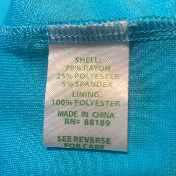 Lilly Pulitzer women’s dress large 12 14 mini Agatha Turquoise blue stretch NWOT - Picture 8 of 11